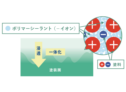 電子反応で塗装と一体化